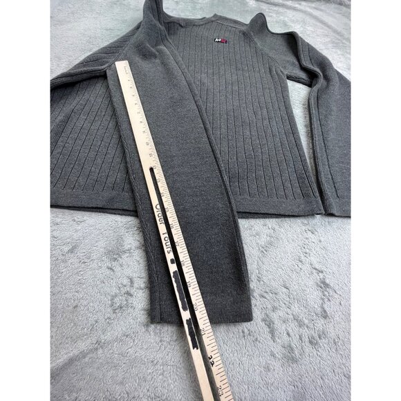 Abercrombie & Fitch Mens Large Grey Ribbed Knit Sweater Y2K RN 54867 Ribbed - Picture 6 of 9